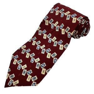 Chaps Ralph Lauren Mens Silk Neck Tie Colorful Artistic Geometric USA Made